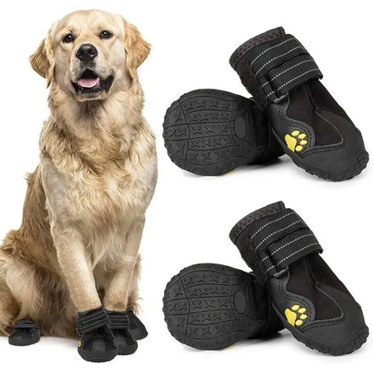 Waterproof Dog Shoes Anti-Slip Rubber Dog Booties for Summer Hot Pavement Winter Snow Dog Boots Paw Protector Reflective.