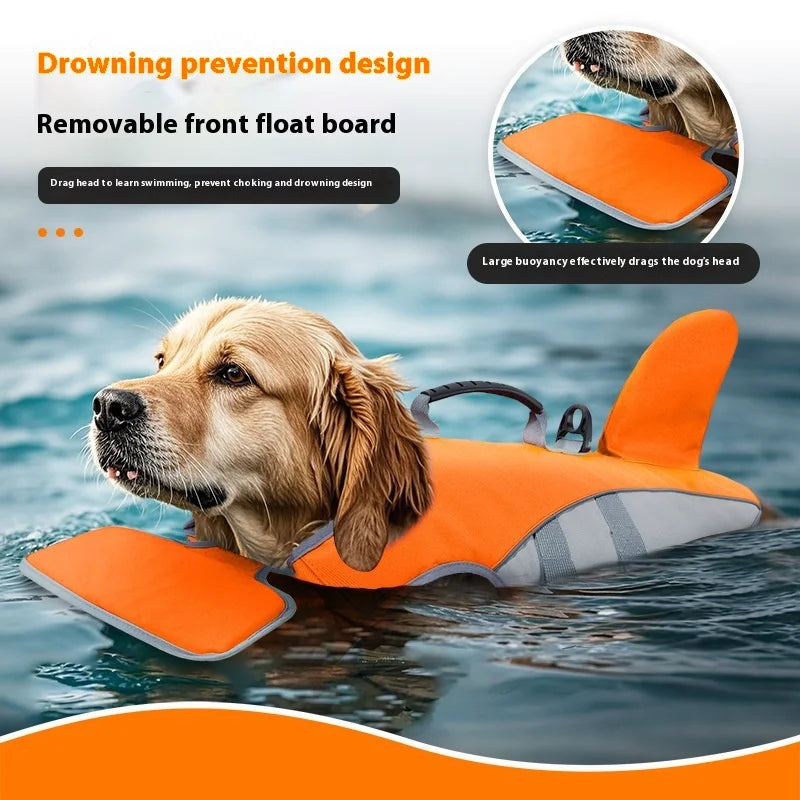 Summer Pet Dog Life Jacket Adjustable Buoyancy Vest Swim Aid Harness Reflective Strips Safety Swimming Gear for Outdoor Pet Coat