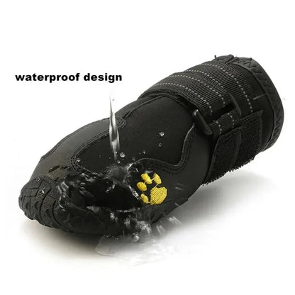 Waterproof Dog Shoes Anti-Slip Rubber Dog Booties for Summer Hot Pavement Winter Snow Dog Boots Paw Protector Reflective.