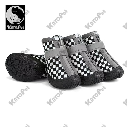 Waterproof Dog Shoes Anti-Slip Rubber Dog Booties for Summer Hot Pavement Winter Snow Dog Boots Paw Protector Reflective 4pcs