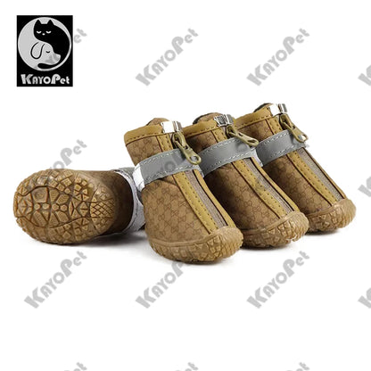 Waterproof Dog Shoes Anti-Slip Rubber Dog Booties for Summer Hot Pavement Winter Snow Dog Boots Paw Protector Reflective 4pcs