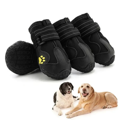 Waterproof Dog Shoes Anti-Slip Rubber Dog Booties for Summer Hot Pavement Winter Snow Dog Boots Paw Protector Reflective.