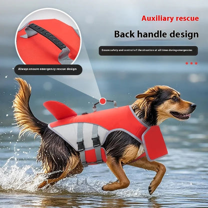 Summer Pet Dog Life Jacket Adjustable Buoyancy Vest Swim Aid Harness Reflective Strips Safety Swimming Gear for Outdoor Pet Coat