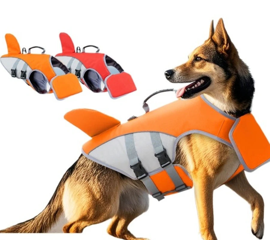 Summer Pet Dog Life Jacket Adjustable Buoyancy Vest Swim Aid Harness Reflective Strips Safety Swimming Gear for Outdoor Pet Coat